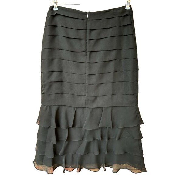 Dorman Women's‎ Black Tiered Ruffle Long Maxi Formal Skirt Size M - Picture 4 of 6